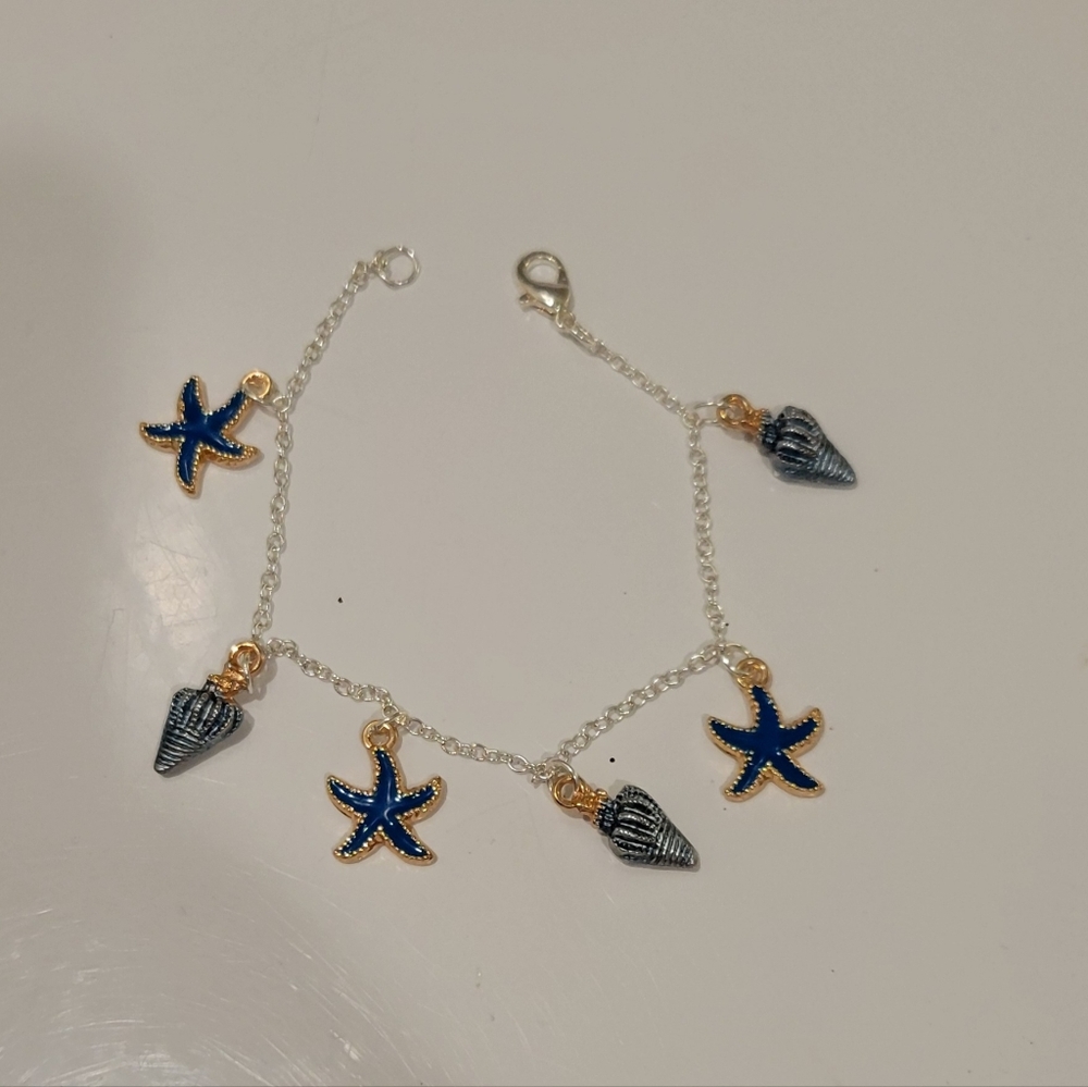Starfish and Shell Charm Bracelet